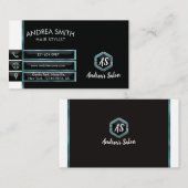 ミニマルティール(緑がかった色)グリッターフォイルプロフェッショナル モダン 名刺 (正面/裏面)