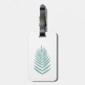 ミニマルティール（緑がかった色）ブルーパームフロンド ラゲッジタグ (裏面縦)