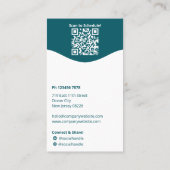 ミニマルティール(緑がかった色)ホワイトイニシャルポートレートパーソナル 名刺 (裏面)