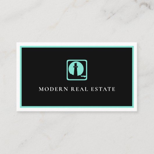 ミニマルティール（緑がかった色）ライトハウスコースタ実在ルエステート  名刺 (正面)