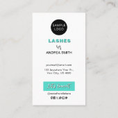 ミニマルティール(緑がかった色)ラッシュアフターケアの説明 |ロゴ 名刺 (裏面)