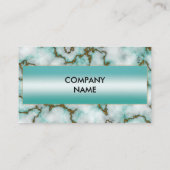 ミニマルティール(緑がかった色)大理石金ゴールドグリッタープロフェッショナル 名刺 (裏面)