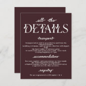 ミニマルティール（緑がかった色）結婚詳細招待状 招待状 (正面/裏面)