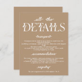 ミニマルティール（緑がかった色）結婚詳細招待状 招待状 (正面/裏面)