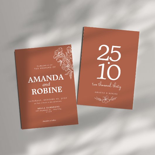 ミニマルテラクッタの結婚式招待状 招待状