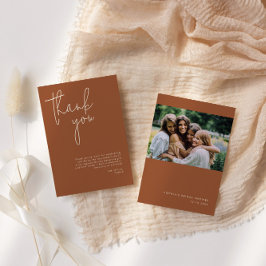 ミニマルテラコッタのウェディングシャワー サンキューカード