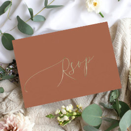 ミニマルテラコッタ結婚式RSVP 出欠カード