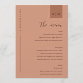 ミニマルテラコッタ ラストオレンジ タイポグラフィ メニュー (正面)