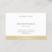 ミニマルテンプレートエレガント金ゴールド白モダンい表 名刺 (裏面)