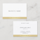 ミニマルテンプレートエレガント金ゴールド白モダンい表 名刺 (正面/裏面)