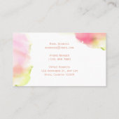 ミニマルテンプレート水の色グリーン&ピンク 名刺 (裏面)