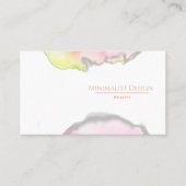 ミニマルテンプレート水の色グリーン&ピンク 名刺 (正面)