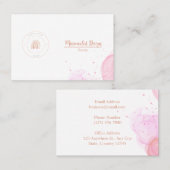 ミニマルテンプレート水彩桃色ビジネスカード 名刺 (正面/裏面)