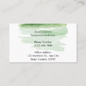ミニマルテンプレート水彩緑化ビジネスカード 名刺 (裏面)