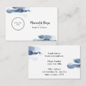 ミニマルテンプレート水色ブルー 名刺 (正面/裏面)