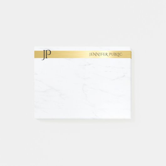 ミニマルテンプレート金ゴールドと大理石モダン ポストイット (正面)