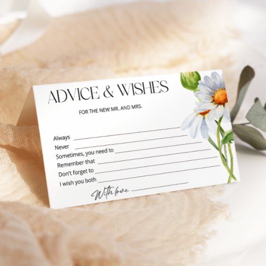 ミニマルデイジーアドバイスとウィッシュブライダルシャワー 便箋