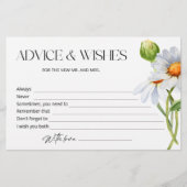 ミニマルデイジーアドバイスとウィッシュブライダルシャワー 便箋 (正面)