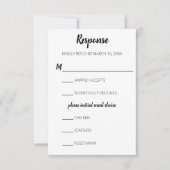 ミニマルデイジーウェディングRSVPカード 出欠カード (正面)