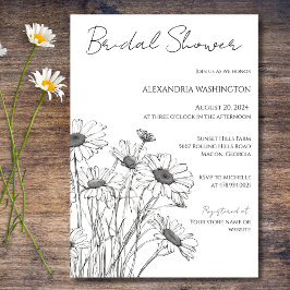 ミニマルデイジーブライダルシャワー招待 招待状