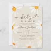 ミニマルデイジー夏ベビーイン開花ベビーシャワー 招待状 (正面)