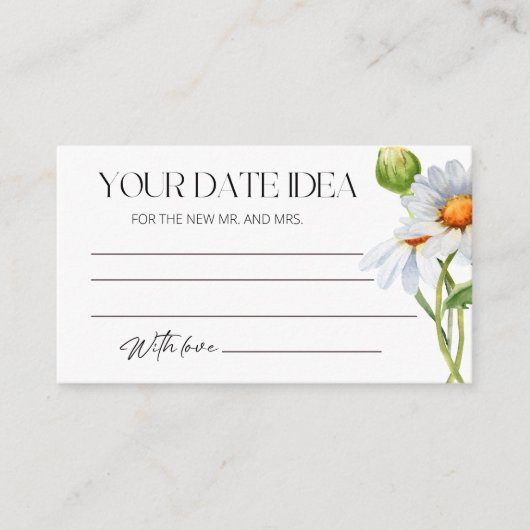 ミニマルデイジー日付の夜アイディア。日付jar エンクロージャーカード (正面)