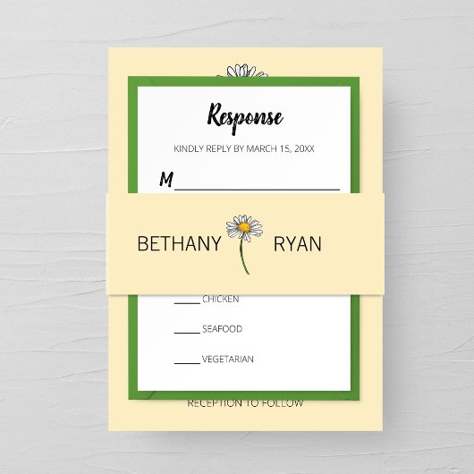 ミニマルデイジー結婚ズ 招待状ベリーバンド