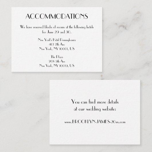 ミニマルデコ結婚アコモデーションカード エンクロージャーカード (正面/裏面)