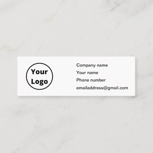 ミニマルデザインとカスタムQRコード最小 スキニー名刺 (正面)