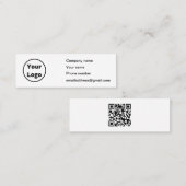 ミニマルデザインとカスタムQRコード最小 スキニー名刺 (正面/裏面)