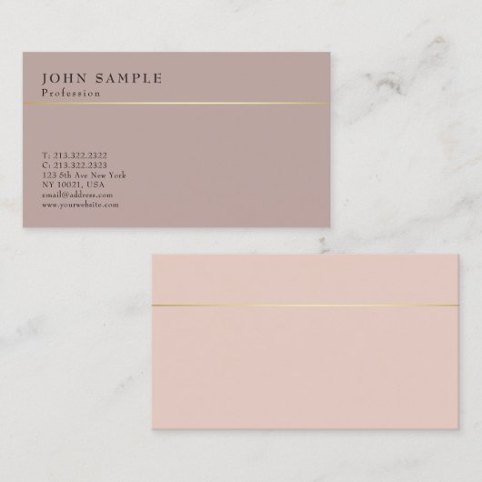 ミニマルデザインエレガントヴィンテージ調和色 名刺 (正面/裏面)