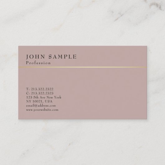 ミニマルデザインエレガントヴィンテージ調和色 名刺 (正面)