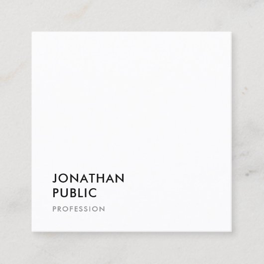 ミニマルデザインテンプレートエレガントプロフェッショナル スクエア名刺 (正面)