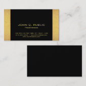 ミニマルデザインプロフェッショナルモダンブラック金ゴールド 名刺 (正面/裏面)