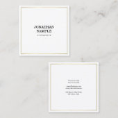 ミニマルデザインモダン金ゴールドプレーンプロフェッショナル スクエア名刺 (正面/裏面)