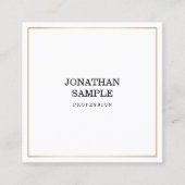 ミニマルデザインモダン金ゴールドプレーンプロフェッショナル スクエア名刺 (正面)