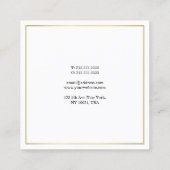 ミニマルデザインモダン金ゴールドプレーンプロフェッショナル スクエア名刺 (裏面)