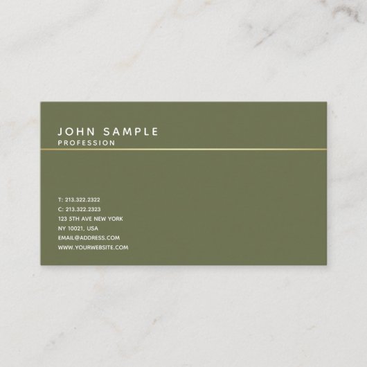 ミニマルデザインヴィンテージエレガント色調和 名刺 (正面)