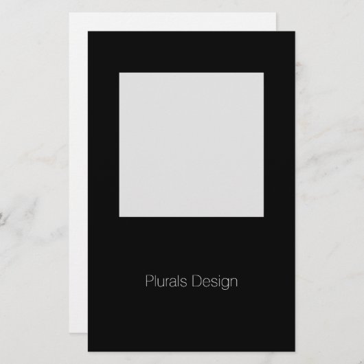 ミニマルデザイン白黒フレーム文房具 便箋 (正面/裏面)