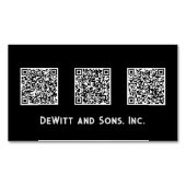 ミニマルデザイン3つのQRコードお洒落 マグネット名刺 (正面)