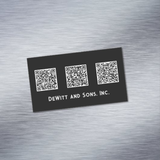 ミニマルデザイン3つのQRコードお洒落 マグネット名刺 (インサイチュ)