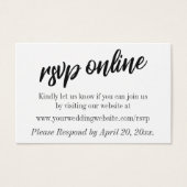 ミニマルデザイン、RSVPオンライン結婚エンクロージャ (正面)
