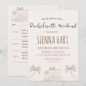 ミニマルデザート独身最後の週末の予定  招待状 (正面/裏面)