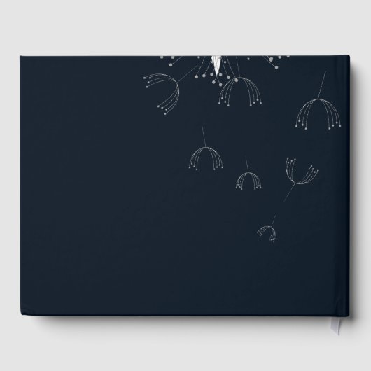 ミニマルデリケートモダンフローラモノグラム結婚ス ゲストブック (裏面)