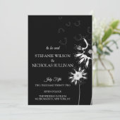 ミニマルデリケートモダンフローラモノグラム結婚ス 招待状 (スタンド正面)