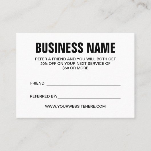 ミニマルトレンディーは友人の明るいピンクを参照 紹介カード (裏面)