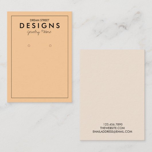 ミニマルトレンディーイヤリング表示カード 名刺 (正面/裏面)