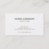 ミニマルトレンディーコーヒー豆パターン 名刺 (裏面)