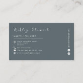 ミニマルトレンディーネイビープロフェッショナルブランディングロゴ 名刺 (正面)