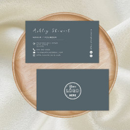 ミニマルトレンディーネイビープロフェッショナルブランディングロゴ 名刺